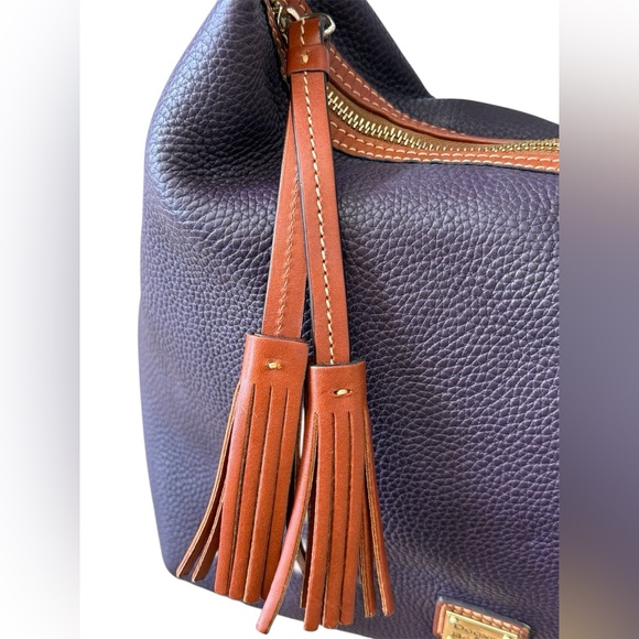 Dooney & Bourke Handbag, Pebble Grain Paige Sac Shoulder Bag - Plum - Picture 8 of 13